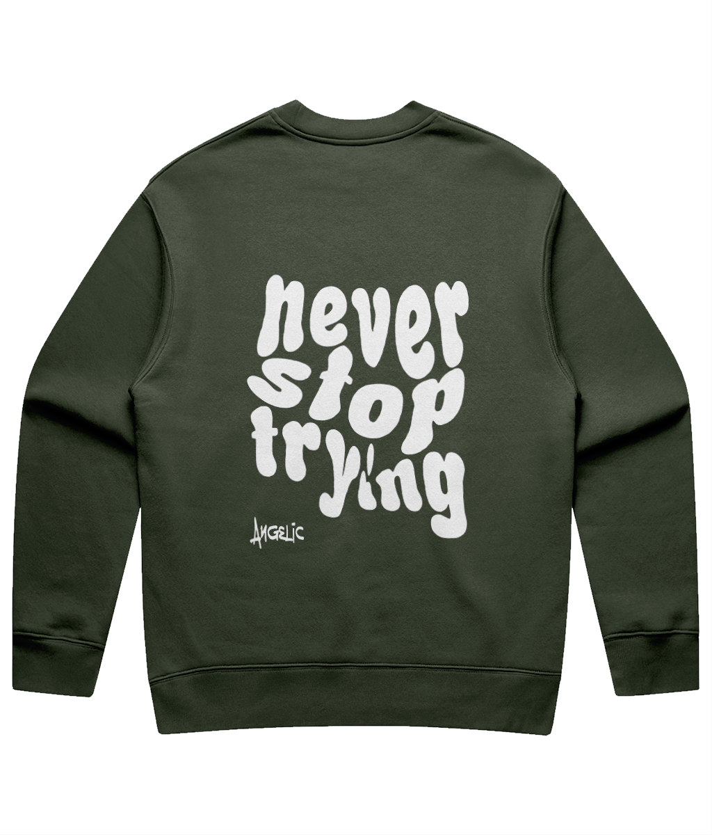 Never stop trying - white