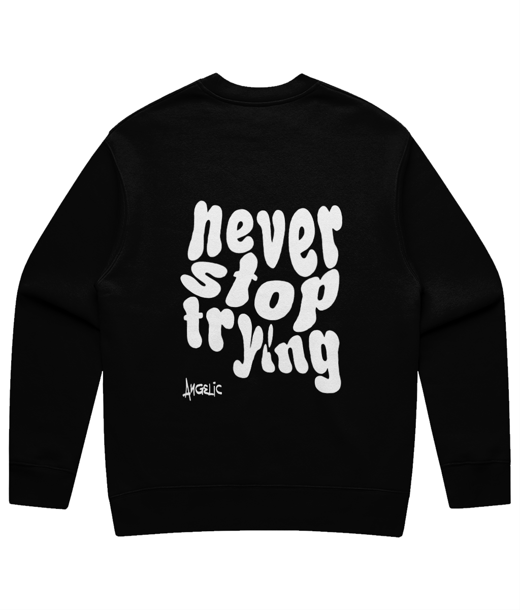 Never stop trying - white