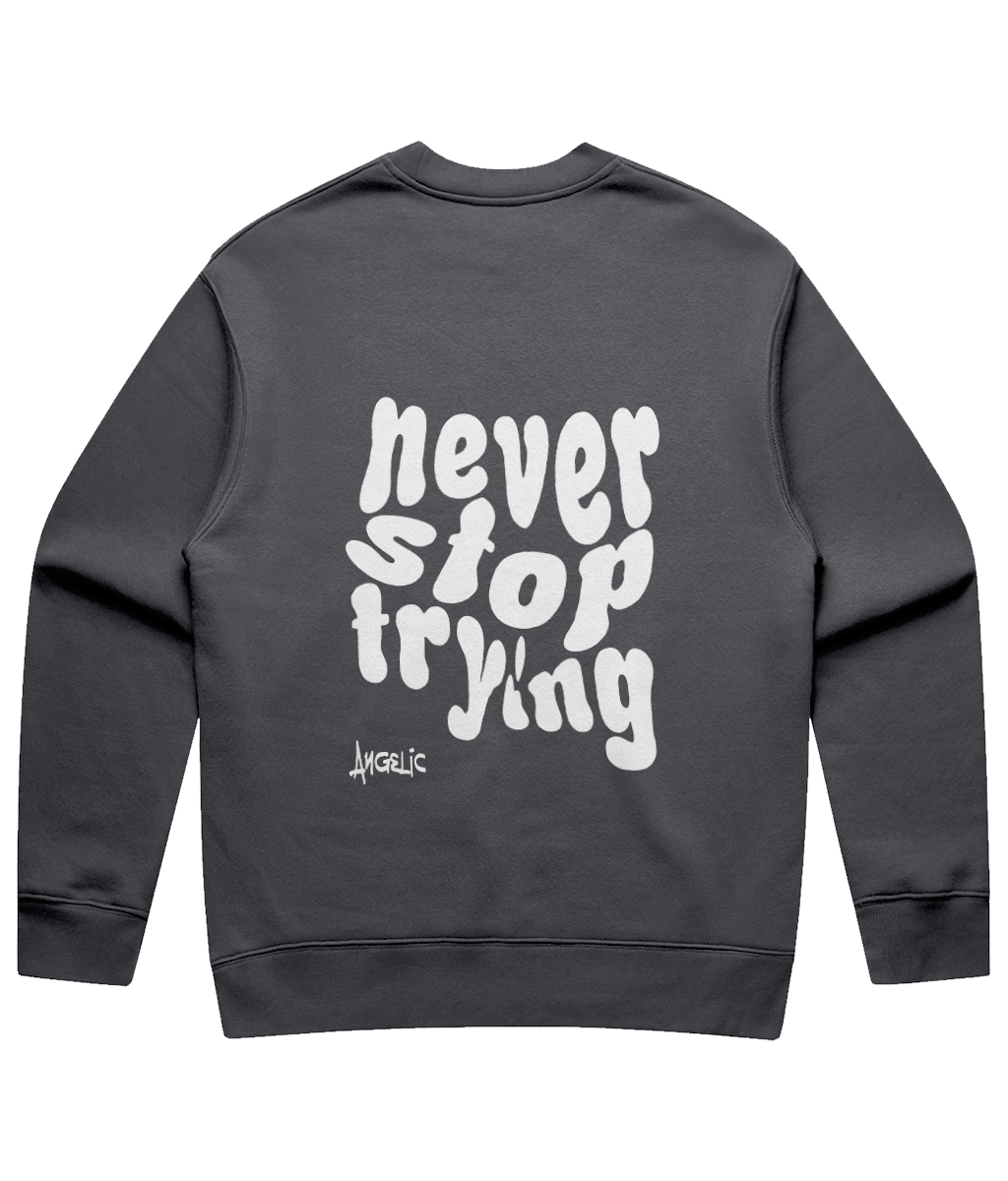 Never stop trying - white